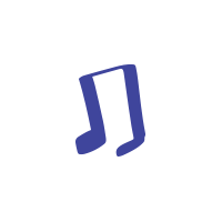 Two cartoon joined semi-quaver icon.