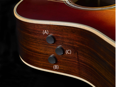 Simple controls of the Yamaha LL-TA All Solid TransAcoustic Guitar