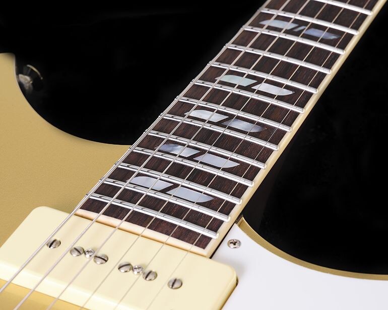 Fingerboard and inlay details on the Signature Revstar RS02CB