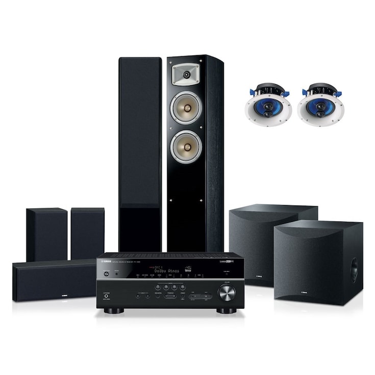 Yamaha Home Theatre Pack with Surround Sound Speakers and DJ Light