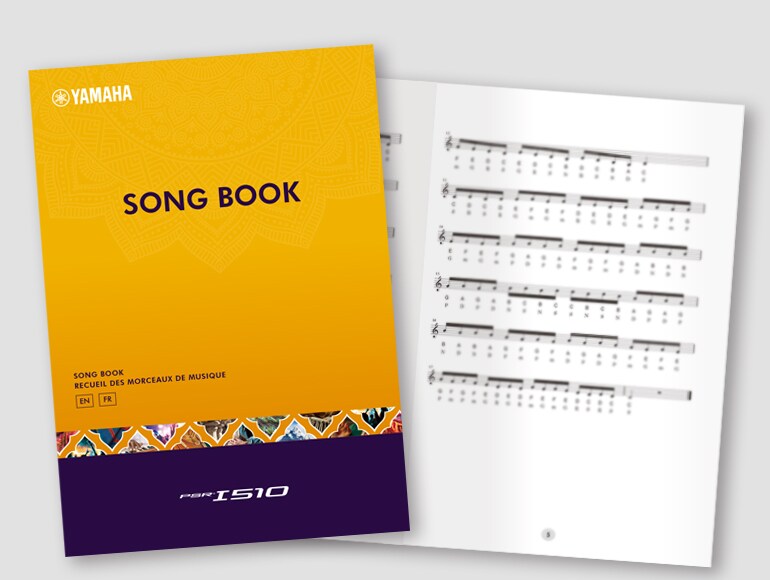 An image of a song book that you can download from Yamaha web site