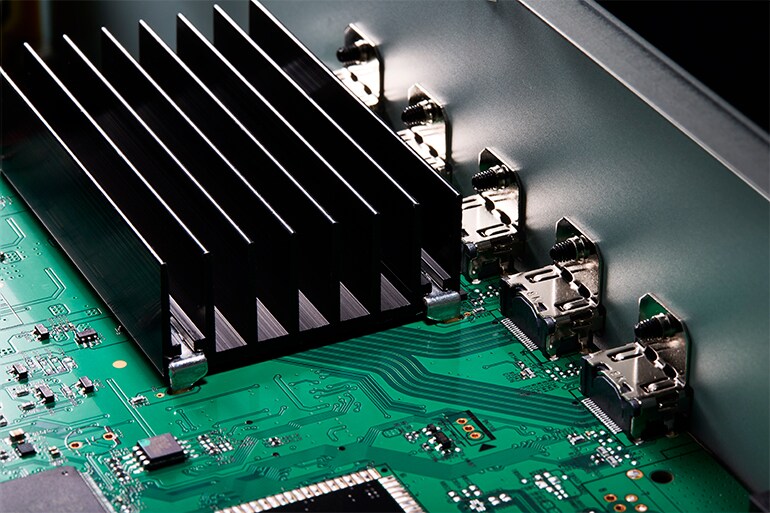 The internal circuit board of the RX300A.