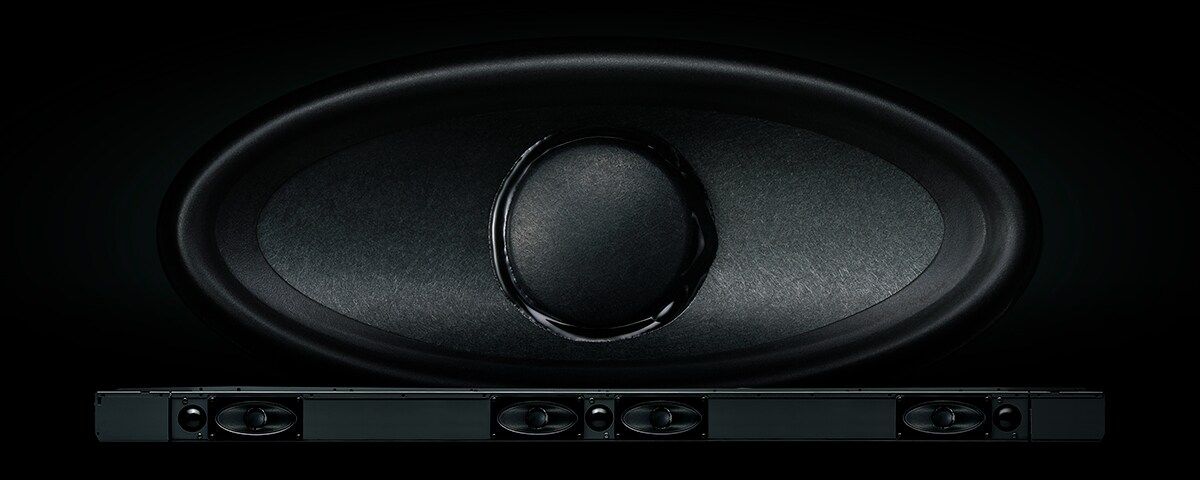 Custom eye-shaped oval speakers