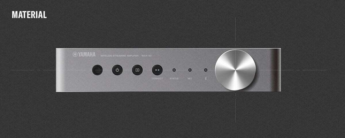 Front view of the WXA-50 with visualization of what materials are used.