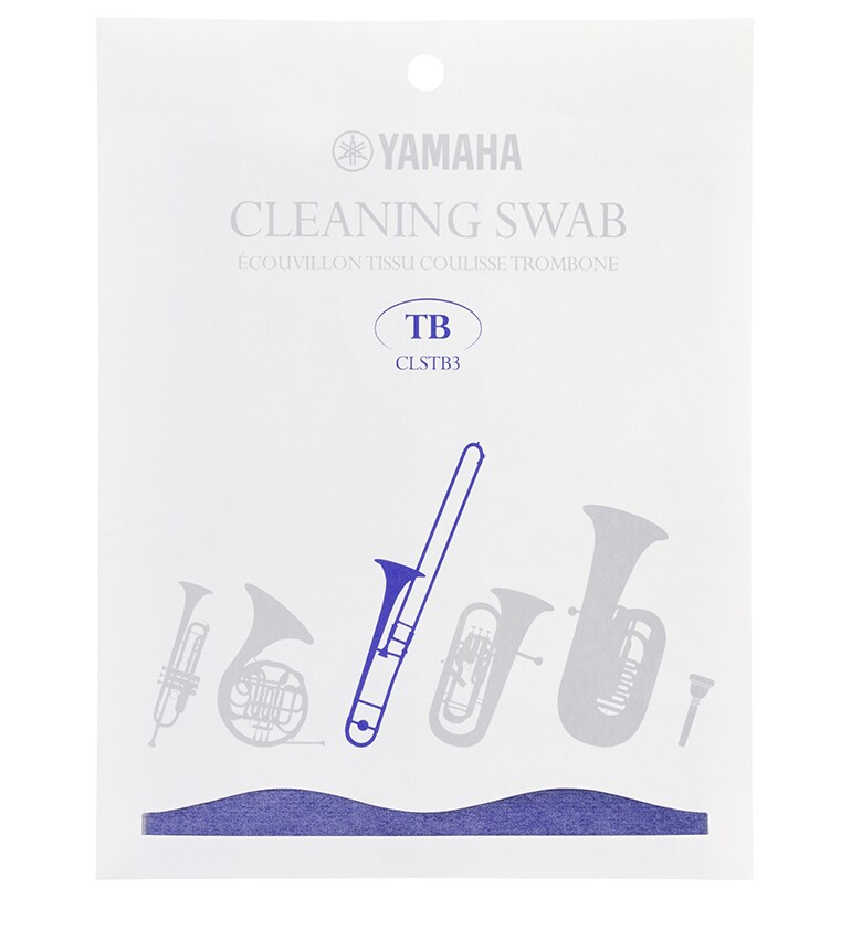Cleaning swab for trombone in paper packaging.