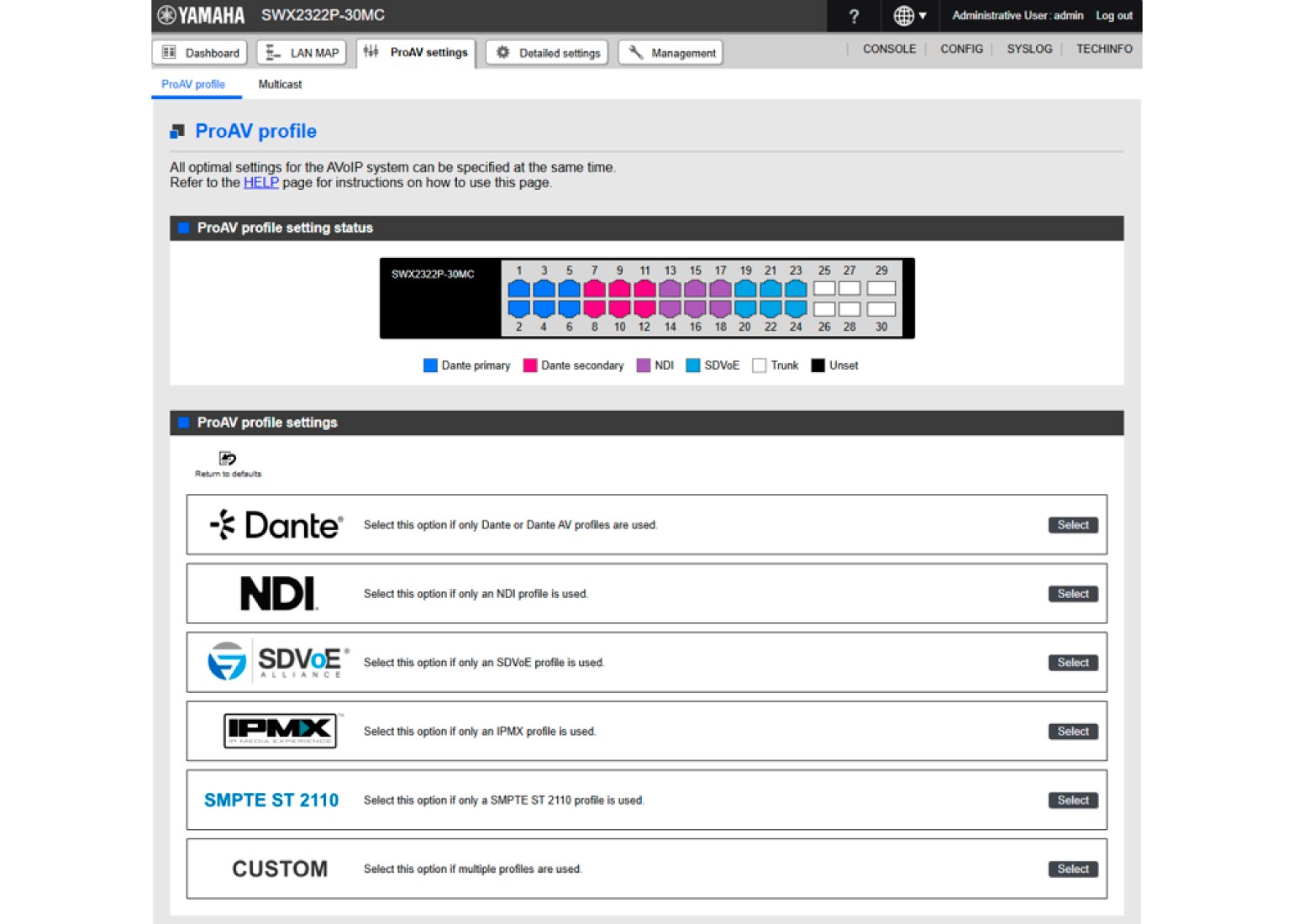 Intuitive GUI Setup with ST 2110 & IPMX Profile Support
