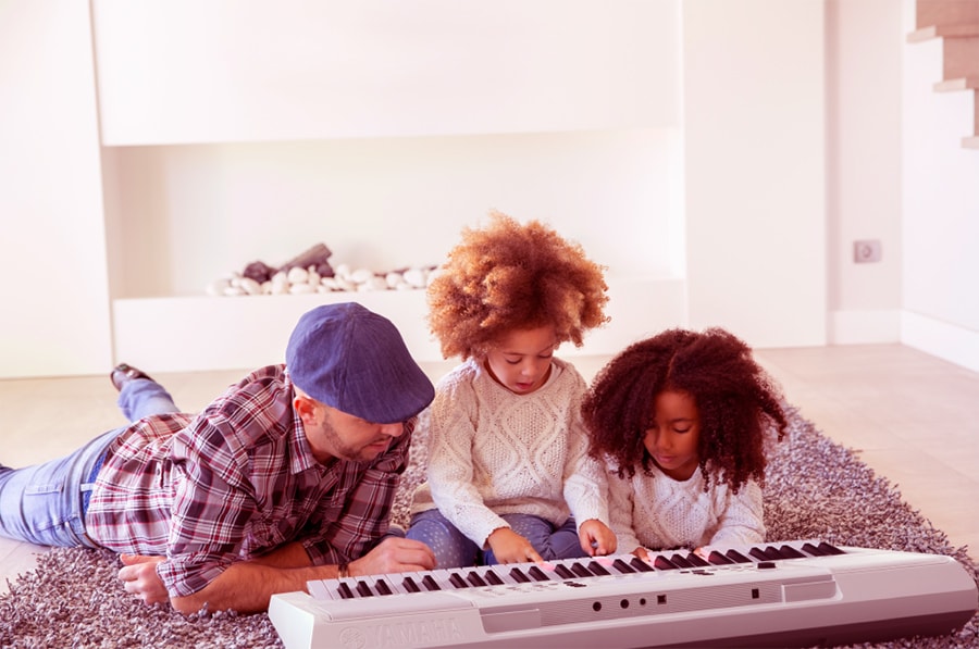The whole family will have fun playing the Yamaha EZ-300 Key Lighting Keyboard