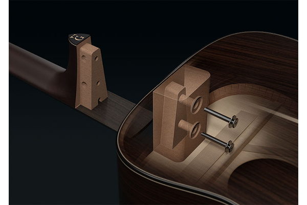 illustration of bolt-on neck joint