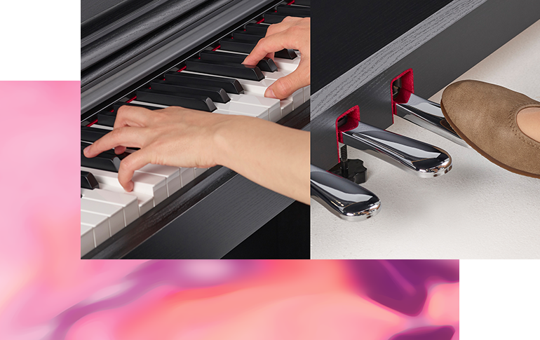 YDP-105_AUTHENTIC ACOUSTIC PIANO PLAYABILITY AND HALF-DAMPER PEDAL CONTROL