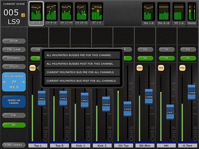 Sends On Fader (Global Pre/Post Setting)